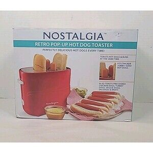 NIB-Nostalgia Retro Pop-Up Hot Dog Toaster-Makes A Great Gift